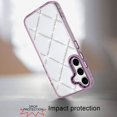 thumbnail image 3 of For Samsung s25 FE Gem Glitter Diamond Transparent Hard Colorful TPU Hybrid Case - Dark Purple, 3 of 3