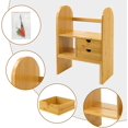 thumbnail image 3 of Bookshelf Desktop Bamboo Office Organizer Desk Storage Organizer Display Shelf Rack, Counter Top Bookcase - -, 3 of 6