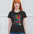 thumbnail image 3 of Tee Hunt Lovable Cat T-Shirt Dean Russo Colorful Felis Catus Women's T-Shirt Tee, 3 of 5