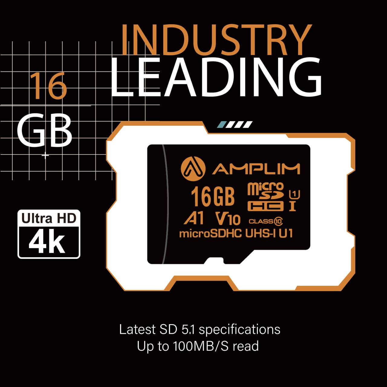 Amplim 16GB Micro SD Card, 8 Pack MicroSD Memory Plus Adapter, MicroSDHC Class 10 UHS-I U1 V10 TF Extreme High Speed Nintendo-Switch, GoPro Hero, Raspberry Pi, Phone Galaxy, Camera Cam, Tablet, PC