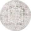 thumbnail image 3 of Unique Loom Sheldonian Oxford Rug Gray/Ivory 3' Round Border Bohemian Perfect For Dining Room Entryway Bed Room, 3 of 4