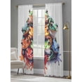 thumbnail image 4 of Frogs Prints Sheer Curtains for Living Room Bedroom Modern Colorful Animals Sheer Curtains 84 Inch Long 2 Panels Set Light Filtering Curtain Window Treatments Drapes for Dining Room, 4 of 6