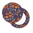 thumbnail image 2 of Disketp Thanksgiving Turkey 2 Funda Redonda para Taburete, Funda de Cojín para Silla de Bar Suave y Elástica-12 inch, 2 of 7