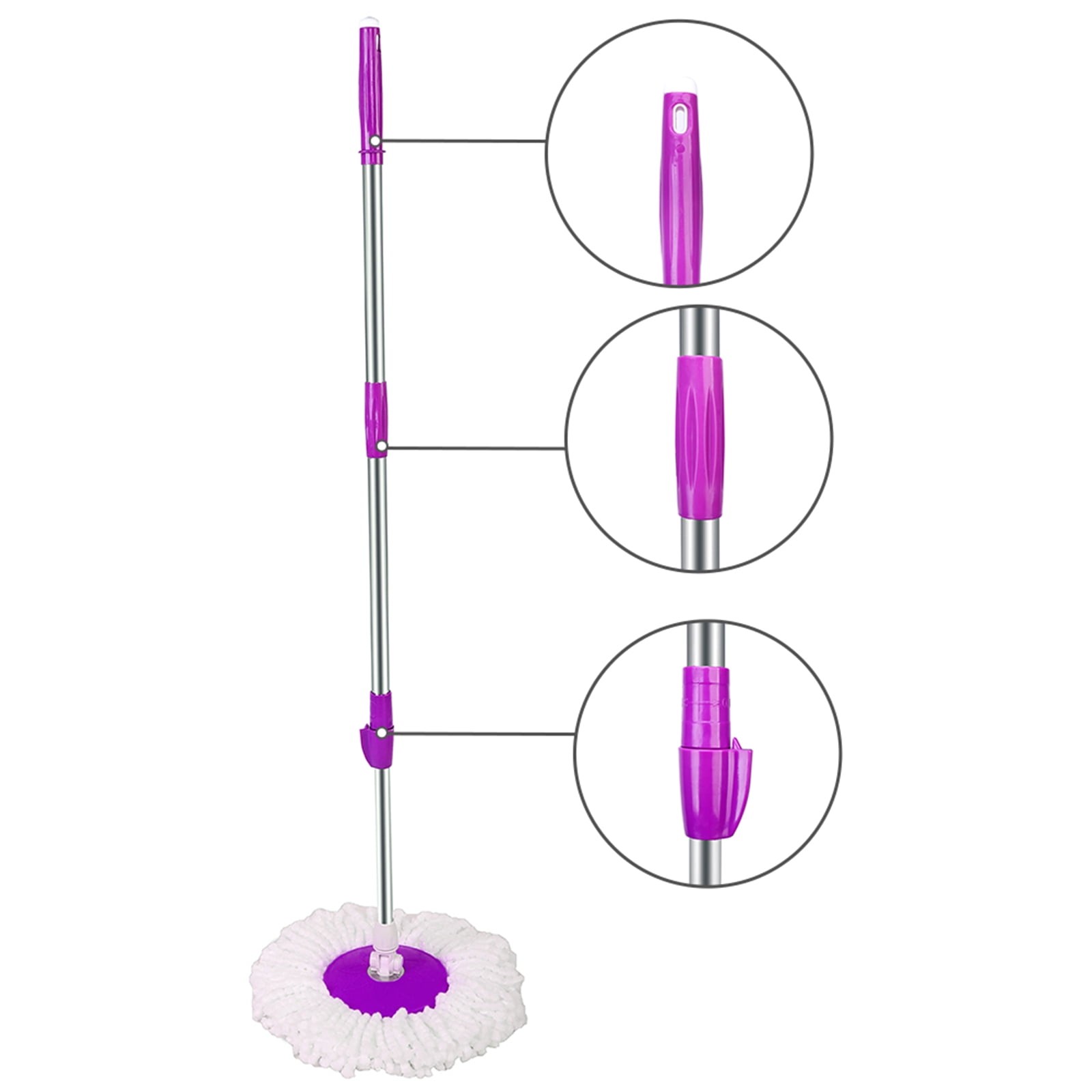 Private Jungle 360° Microfiber Spin Mop with Bucket and Dual Mop Heads Self Wringing Spinning Mop Telescoping Handle Cleaning System,Purple Private Jungle 360° Microfiber Spin Mop with Bucket and Dual Mop Heads Self Wringing Spinning Mop Telescoping Handle Cleaning System,Purple