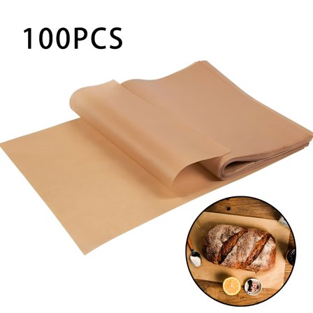 ACDANC 100 PCS Parchment Paper Sheets Precut Unbleached Baking Paper Non-Stick