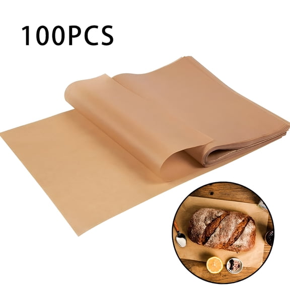 ACDANC 100 PCS Parchment Paper Sheets Precut Unbleached Baking Paper Non-Stick