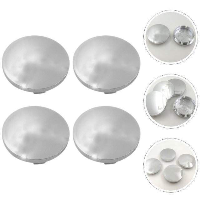 unbranded 4Ud Cubiertas Para Centro De Plásticas Color Plata Accesorios Para Llantas Fácil Y Uso