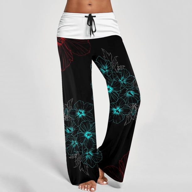 WILLBEST Pantalones Casuales para Mujer, Cintura Alta, Bolsillos, Cintura Elástica, Estampados, Sueltos, para Yoga, para Uso Diario y Comodidad. Extra Grande