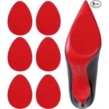Non-Slip Shoes Pads 6 Pcs,Anti Slip Shoe Bottom Protectors,High-Heeled Silicone Anti-Slip Sticker,Shoes Pads Adhesive Shoe Sole Protectors,High Heels Anti-Slip Shoe Grips (Red)