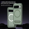 thumbnail image 3 of ELEHOLD for Google Pixel 8 Case,Compatible with Mag Safe Accessory,Magnetic Heavy Duty Drop Protection Invisible Kickstand Rugged Military-Grade Protective Phone Case ,Green, 3 of 7