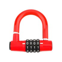 MELIVO Bike Lock,1.97"*1.89" Bike Lock Combination,U Bicycle Lock Scooter Locks Anti Theft,Red