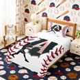 thumbnail image 3 of Erosebridal Letter A Baseball Player Print Twin Sheet Sets, Sports Monogram Bedding for Kids Boys and Girls, 1 Flat Sheet, 1 Fitted Sheet and 1 Pillowcase, 3 of 6