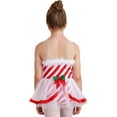 thumbnail image 3 of CHICTRY Girls Christmas Candy Cane Costume Fuzzy Stripe Ballet Dance Figure Ice Skating Tutu Leotard Dress Red 6, 3 of 7