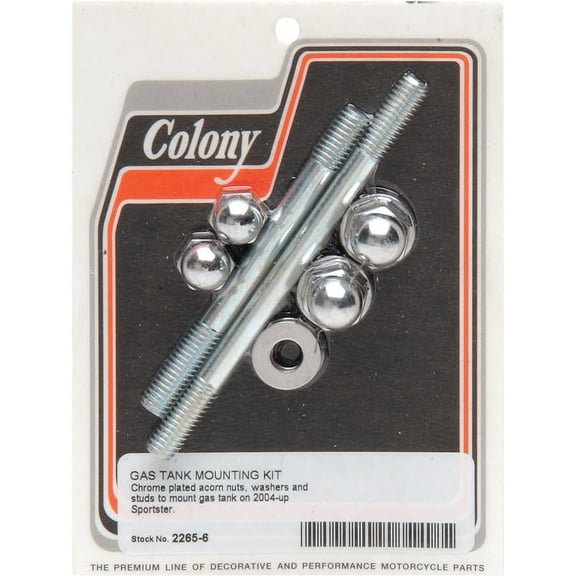 Colony 2265-6 Gas Tank Mounting Hardware Kit - Acorn Nut-Style with Stud