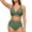 Z-Army Green487, variant on Women Swimsuit Sets Sleeveless V-Neck Solid Color Two Piece Retro Sexy High Waisted Bathing Suit Racerback Bikini Hawaii Female Swimwear