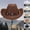 Beige, variant on Straw Cowboy Hats for Women Summer Holiday Casual Sun Hat with Adjustable Lanyard Windproof Western Cowboy Style for Outdoor Shade and Travel