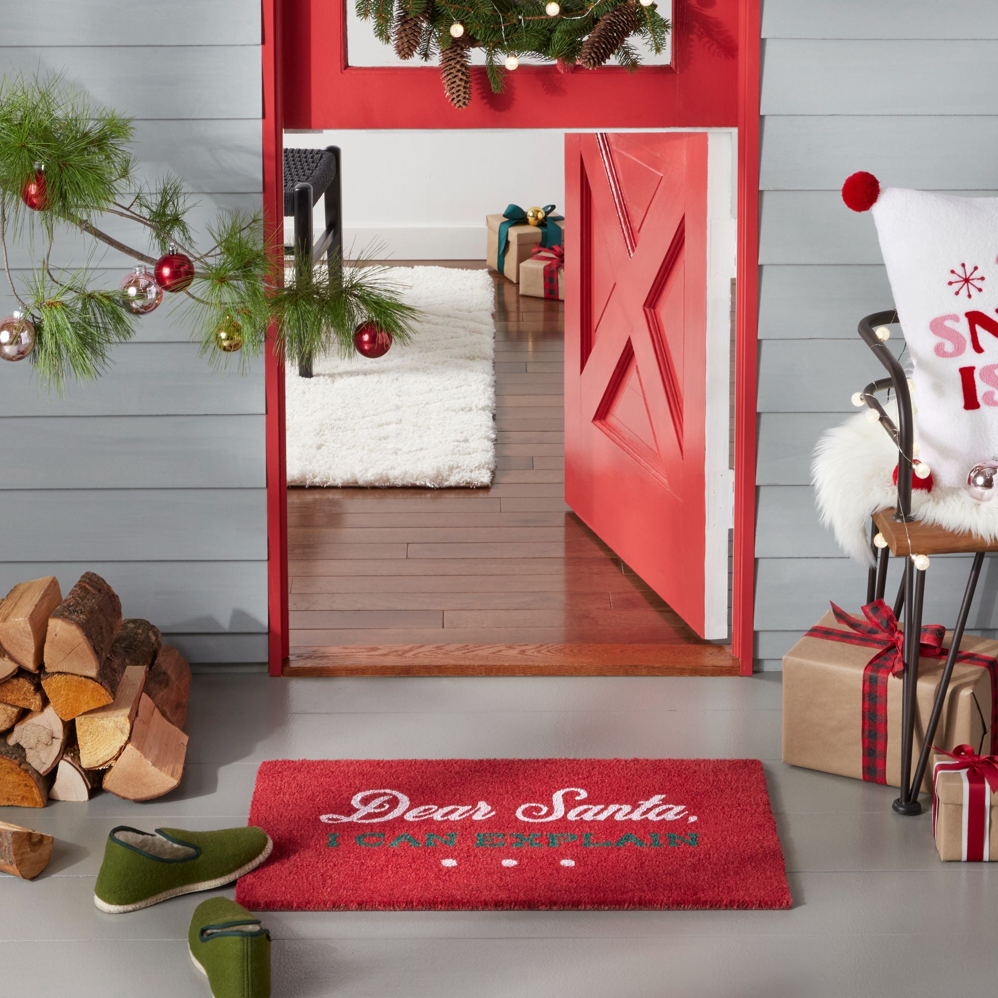 Home Sweet Home Doormat Outdoor Indoor Welcome Door Mat Large 24”X36″ Dark  Red