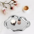 thumbnail image 3 of Becaristey Ceramics Plated Ceramic Dish For Jewelry Keys Mints Exquisite Craft Display Jewelry Plate Round Edge silver,1 19*13cm, 3 of 6