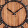 thumbnail image 3 of Relojes de pared de madera maciza silenciosa de gran tamaño y metal de bronce vintage de estilo rústico de granja de 18 pulgadas, 3 of 5
