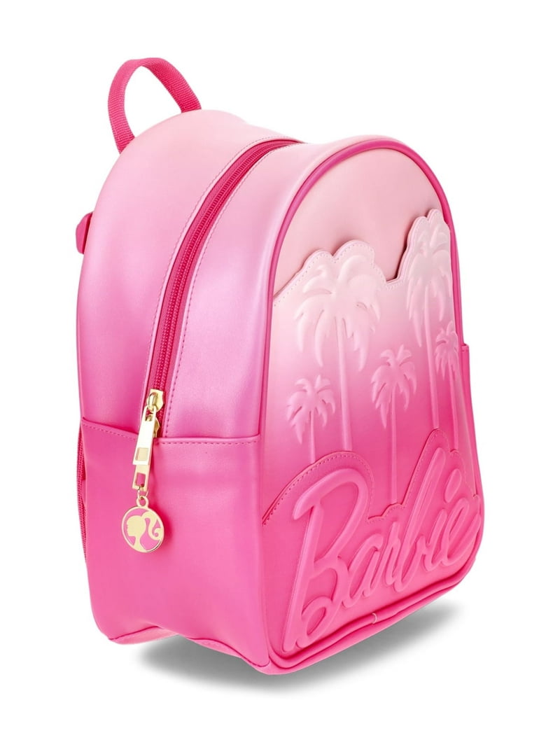 barbie loungefly mini backpack Rose Gold Logo Convertible Backpack: Chic Style on the Go! Featuring pastel pink and blue hues Classic Barbie Terry Cloth Mini