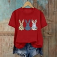 thumbnail image 4 of Lorytime Easter Cute Shirts for Women Crew Neck Shirt Short Sleeve Trendy Tee Bunny Loose Casual Festival Outfit Red M, 4 of 6