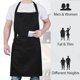 thumbnail image 4 of 2 Pcs Solid Color Polyester Cooking Apron Adjustable Kitchen Apron Soft Chef Apron with Pocket Black, 4 of 5
