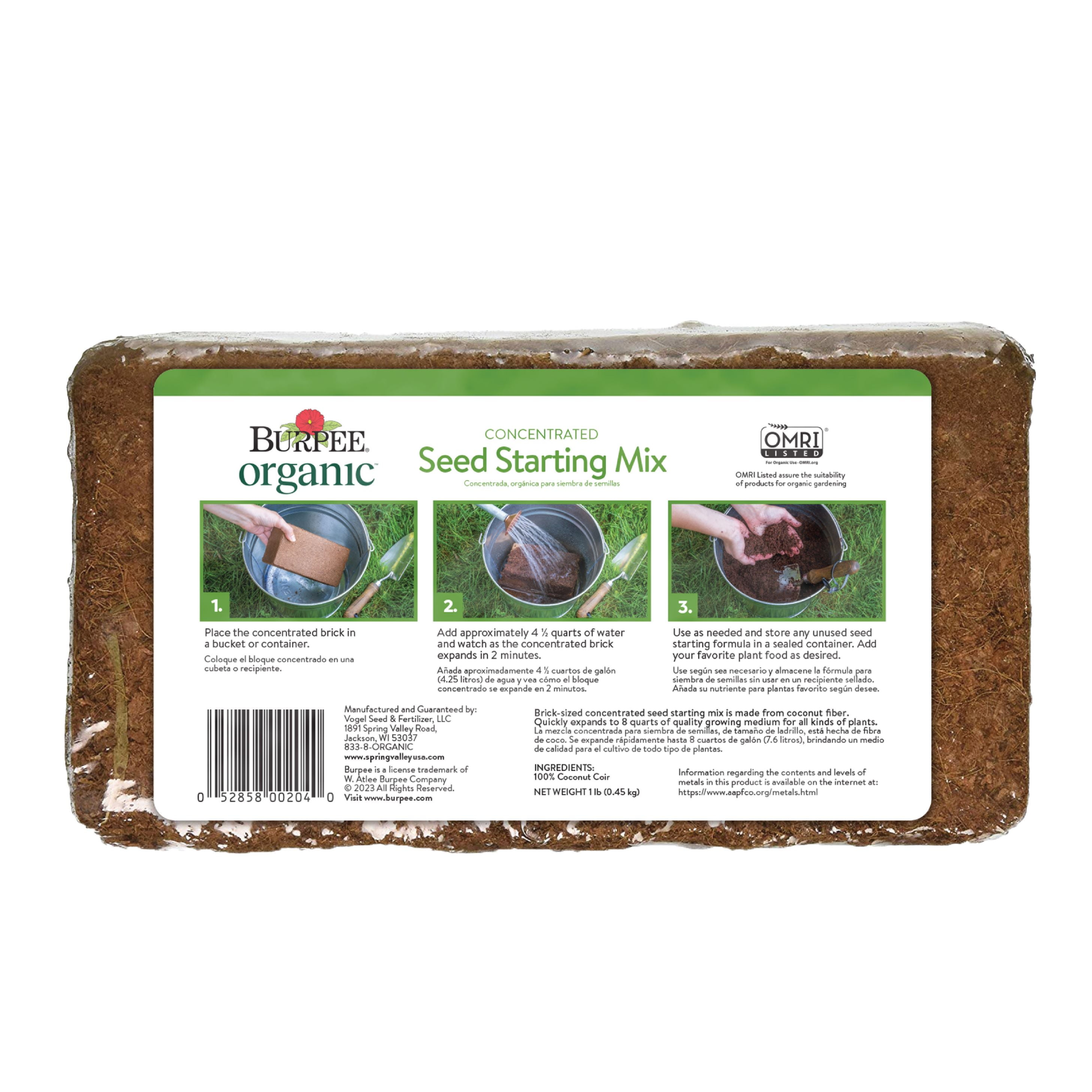 Burpee Organic Concentrated Seed Starting Mix 8qt