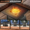 thumbnail image 5 of OPOHORO 5 - Pieces Patio Furniture Set with 30" Square Fire Pit Table, Outdoor Conversation Sets with 4 Lounge Chairs and Cushions, for Garden Lawn Balcony, Blue, 5 of 10
