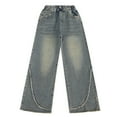 thumbnail image 4 of LNMQLPDBS Baggy Ripped Jeans for Teen Girls Wide Leg/Flare Jean Ripped Denim Pants Tween Preppy Clothes Elastic Waist Streetwear Y2K Trousers, 4 of 4