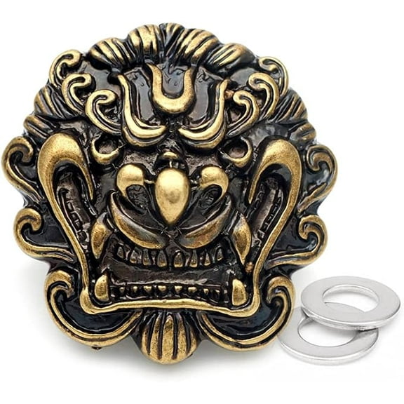 1 1/4 Inch Dragon Concho Screw Back Leather Craft Coin Conchos Embellishments 2pcs (Bronze)