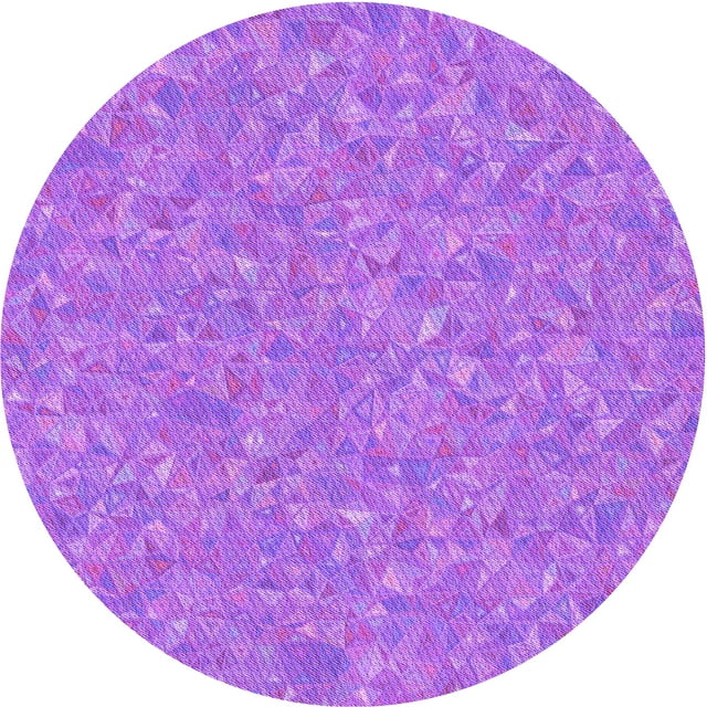 Ahgly Company Machine Washable Indoor Round Transitional Heliotrope Purple Area Rugs, 4' Round