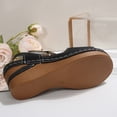thumbnail image 4 of HomeDM Women's Wedge Sandals Open Toe Ankle Strap Arch Support Summer Walking Beach Sandals, Black Size 7.5, 4 of 9