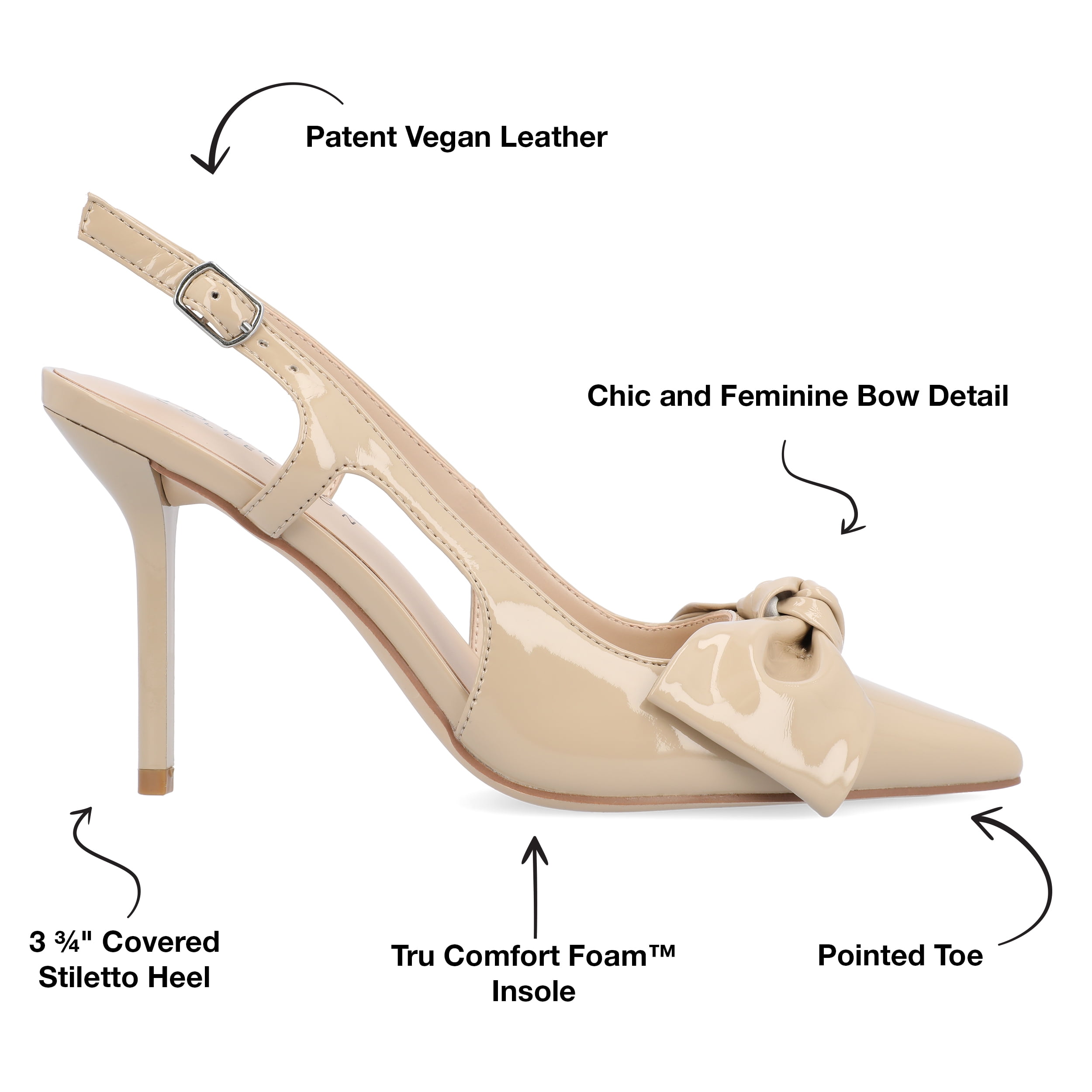 Journee Collection Womens Viera Tru Comfort Foam Mid Heel Pointed Toe Pumps