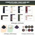 thumbnail image 3 of A house of tools 24 Pack Gold Foiled 6x4in Happy New Year Cards with Envelopes and Stickers, 8 Elegant Design Happy New Year Greeting Cards with Printed Message Inside, 3 of 12