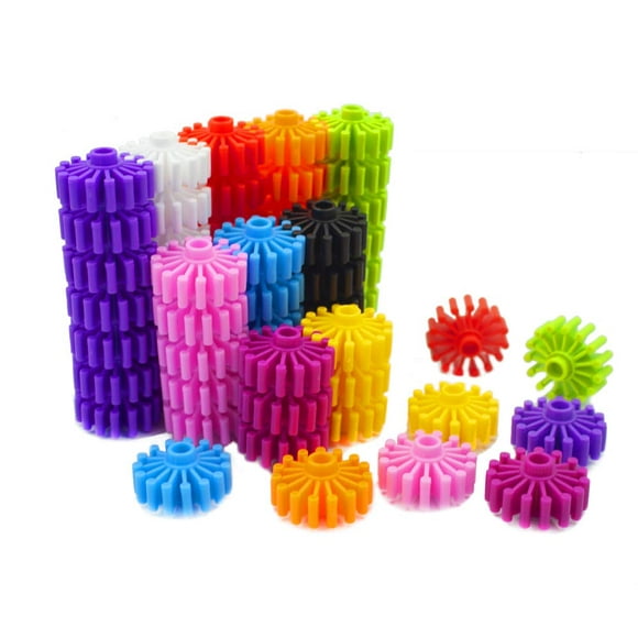 RAINBOW TOYFROG Interlocking Gears Toys for Kids - 100 Piece Kit with Tote - Colorful Manipulatives for Preschool Sensory Bin Or Occupational Therapy Tools - STEM Building Toys for Girls & B