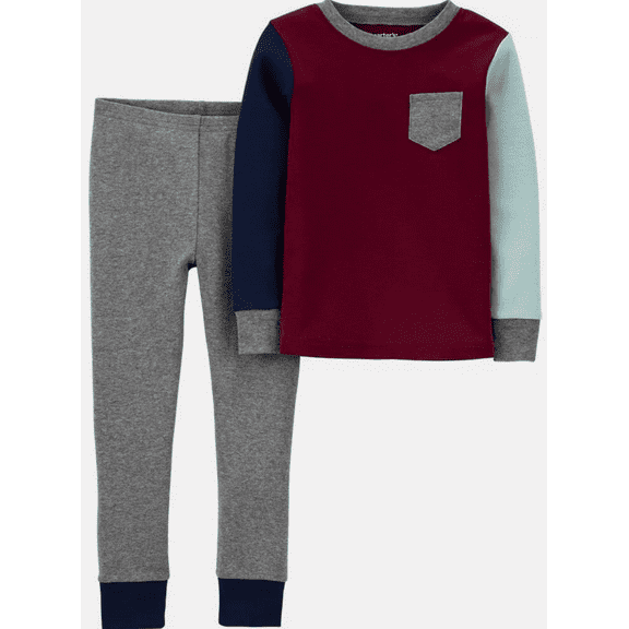 C Toddler Boys 2-Piece Colorblock Snug Fit Cotton PJs 2T