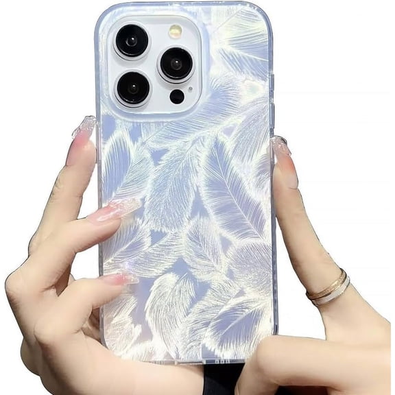 White Feather Yarn Aesthetic Luxury TPU Case Compatible with iPhone Case (iPhone 14)