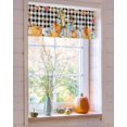 thumbnail image 4 of Valances for Windows Thanksgiving Scarecrow Pumpkin Black Plaid Rod Pocket Cafe Window Treatments Valance Curtains for Kitchen Bathroom Laundry Basement Windows 56"x16", 4 of 6