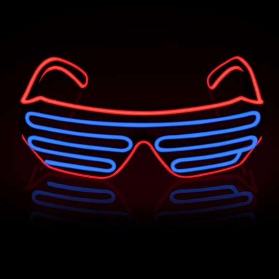 Light up Glasses Adult,Neon Glasses Neon Rave Glasses Light Up Flashing LED Sunglasses Shutter EL Glasses Costumes for Party
