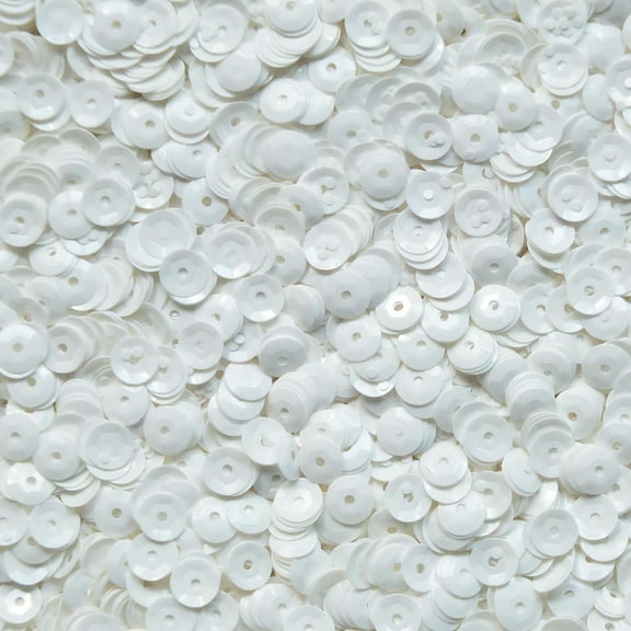 White Cup Sequins 8mm Opaque Made in USA