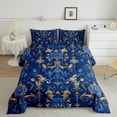 thumbnail image 3 of Feelyou Retro Fashion Damask Bedding Comforter Set, Western Mandala Paisley Twin Comforter Sets, Blue Gold Boho Flower Reversible Bedding Set, Lightweight Room Decor, 2 Pieces, 3 of 9