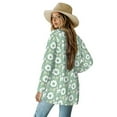 thumbnail image 3 of SCRAWLGOD Flower Long Sleeve Cardigan for Women Lightweight Jacket with Pockets Long Sleeve Cardigan Coats for Women Trendy Soft Lounge Cardigans for Women Vacation Size M, 3 of 7
