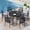 Black-Round Patio Table-6, variant on SUMMIT LIVING 5-Piece Patio Dining Set, Steel Chair with Cushion & Square Table for 4-Person, Black & Gray