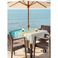 thumbnail image 2 of Outdoor Tablecloth with Umbrella Hole and Zipper, Turquoise Summer Beach Coastal Square Table Cloth 54x54 Inch Waterproof Tablecloth, Nautical Beige Seaside Picnic Table Cover for Patio Camping, 2 of 7