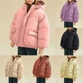 thumbnail image 5 of SERTG Big Kids Solid Color Hooded Parka Coat Mid Length Warm Cozy Winter Jacket with Pockets Casual Outerwear for Boys and Girls 3-13 Years(Pink,3 Years), 5 of 5