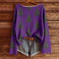 thumbnail image 2 of Fiaer Christmas Womens Knitted Sweaters Plus Size Trendy Crew Neck Xmas Shirts Long Sleeve Casual Loose Fit Tops Dark Purple L, 2 of 4
