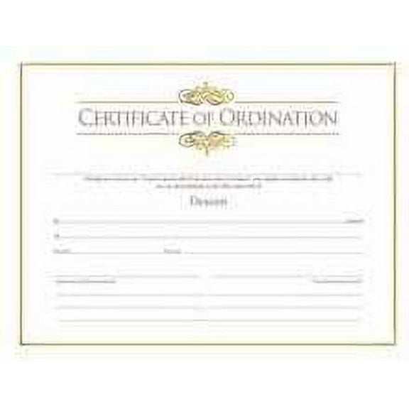 Certificate-Ordination-Deacon w/Gold Foil Embossing (8-1/2" x 11) (Pack Of 6) (Pkg-6)