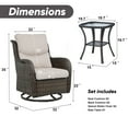 thumbnail image 5 of Gymojoy 3 Pieces Patio Furniture Set, Outdoor Swivel Gliders Rocker, Wicker Patio Bistro Set with Rattan Rocking Chair for Backyard,Porch( Beige), 5 of 8