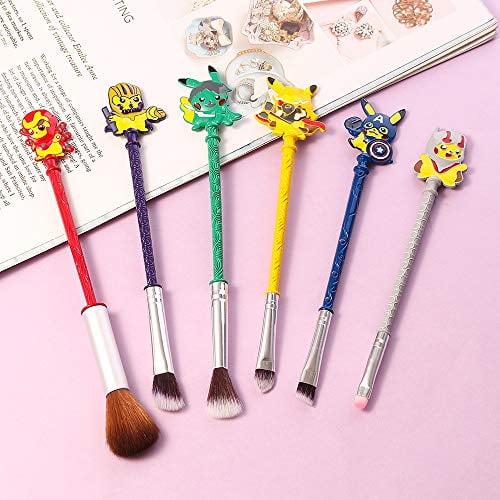 Pokemon Wand Makeup Brushes Set 6pcs Wand Makeup Brushes With Premium Synthetic Fiber And Cartoon Handle For Blush Foundation Eyebrow Eyeshadow And Lips Prefect Gift For Sister Pokemon Walmart Com