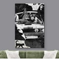 thumbnail image 2 of Canvas Print Wall Art Black & White Monkey in Car Collage Graffiti & Street Art Pop Culture Digital Art Modern Art Decorative Expressive Fun Urban for Living Room,Bedroom,Office - 12"x18", 2 of 5